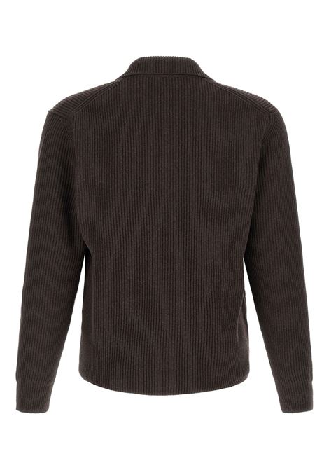 cardigan polo uomo marrone AURALEE | A25AC01RKTOP BROWN